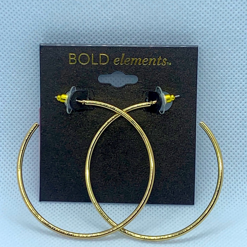❤️ BOLD Elements 2” Gold-Toned Hoops